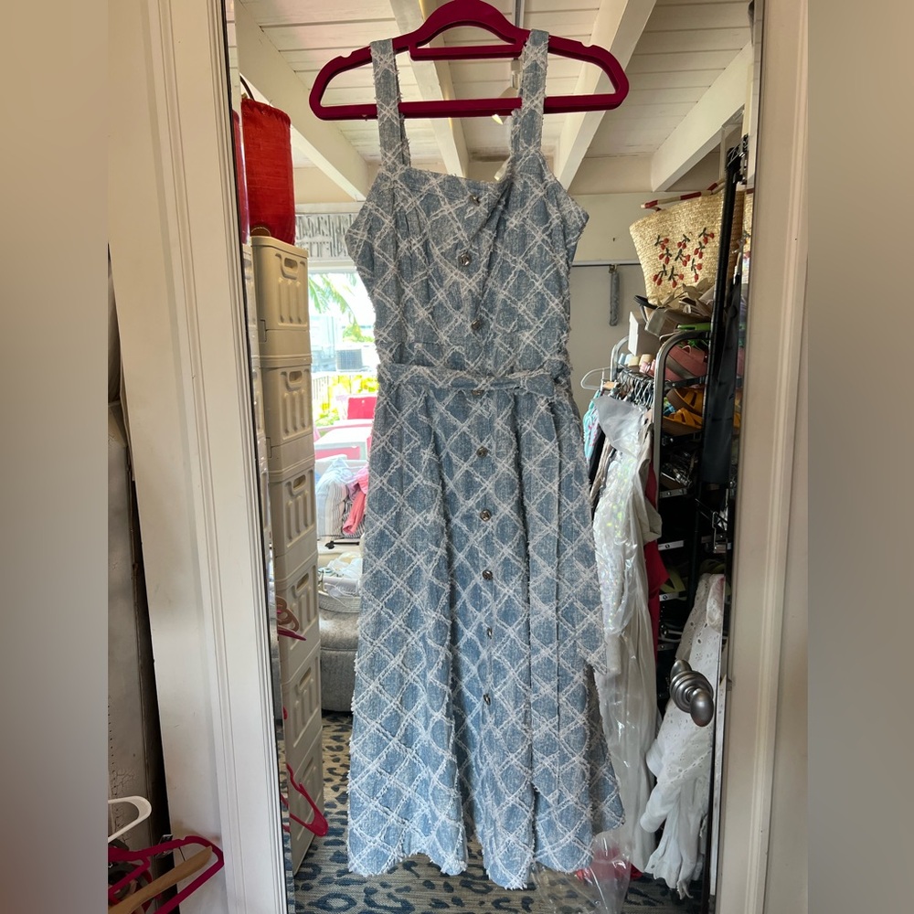 Gray Sleeveless Square Neck Midi Sundress for Weddings